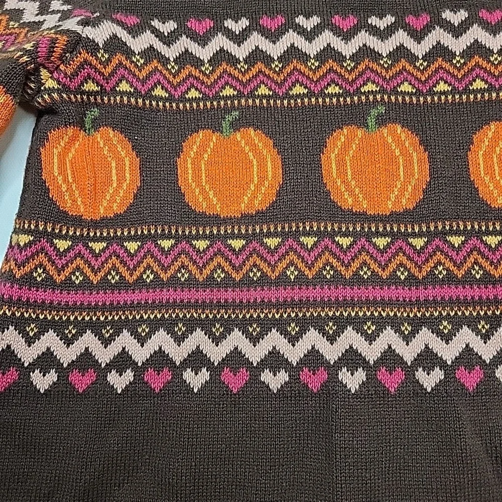 THE CHILDREN'S‎ PLACE Toddler Girls' 4T Orange Brown Pumpkin Fall Sweater Dress
